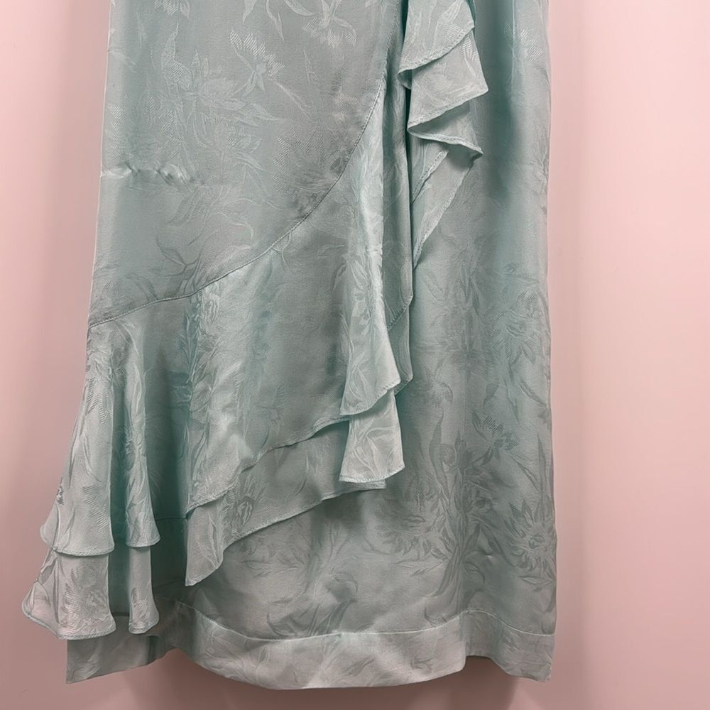 Ali Ro Silk Sky Blue Ruffled Mini Dress Racerback 6 - Picture 4 of 9